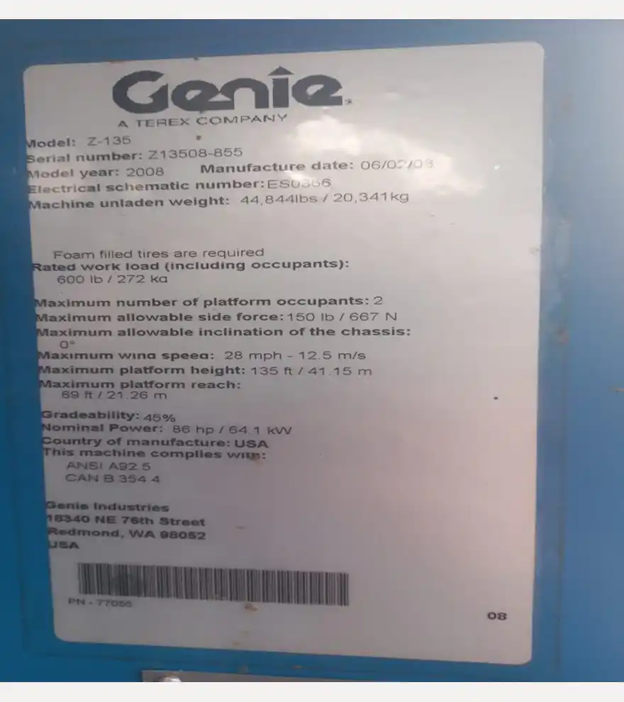 2008 Genie V_Plataforma Z-135/70 - Genie Specialized Lifting & Moving Equipment - genie-construction-hoists-elevators-v-plataforma-z-135-70-e70bf4aa-7.jpg