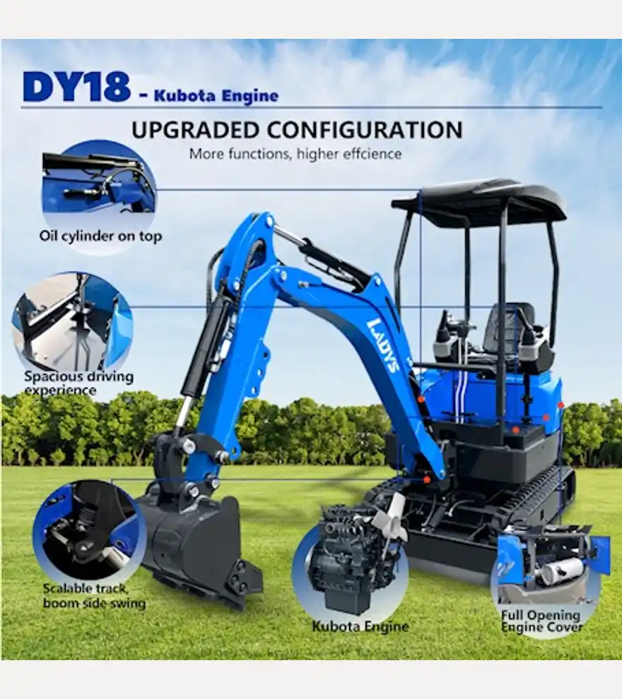 2025 LADYS DY18T Mini Excavator EPA Kubota Engine Diesel Mini Excavators For Sale - LADYS Excavators - ladys-excavators-dy18t-mini-excavator-epa-kubota-engine-diesel-mini-excavators-for-sale-da82bd02-2.jpg