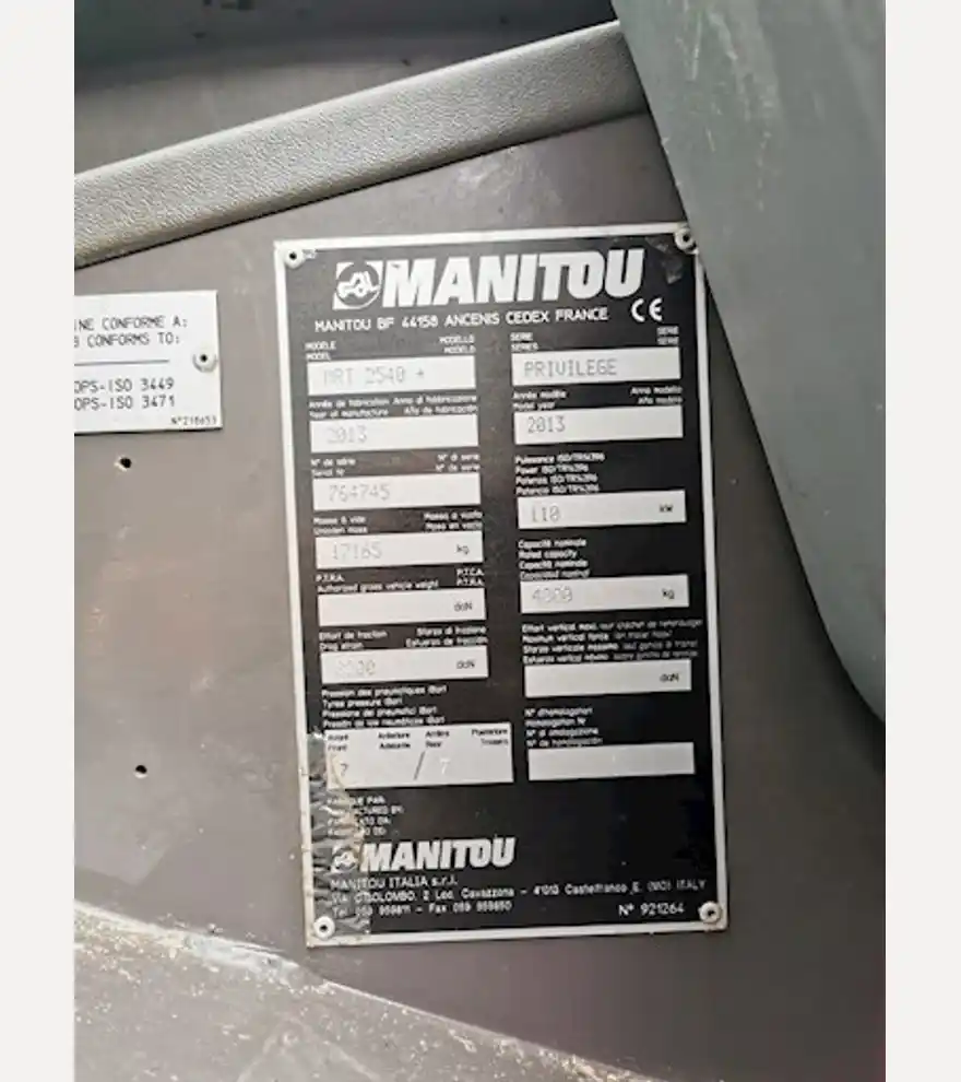 2013 Manitou Manitou MRT 2540+ Privilege Series Telehandler Forklift - Manitou Forklifts - manitou-forklifts-manitou-mrt-2540-privilege-series-telehandler-forklift-d37c833c-12.jpg
