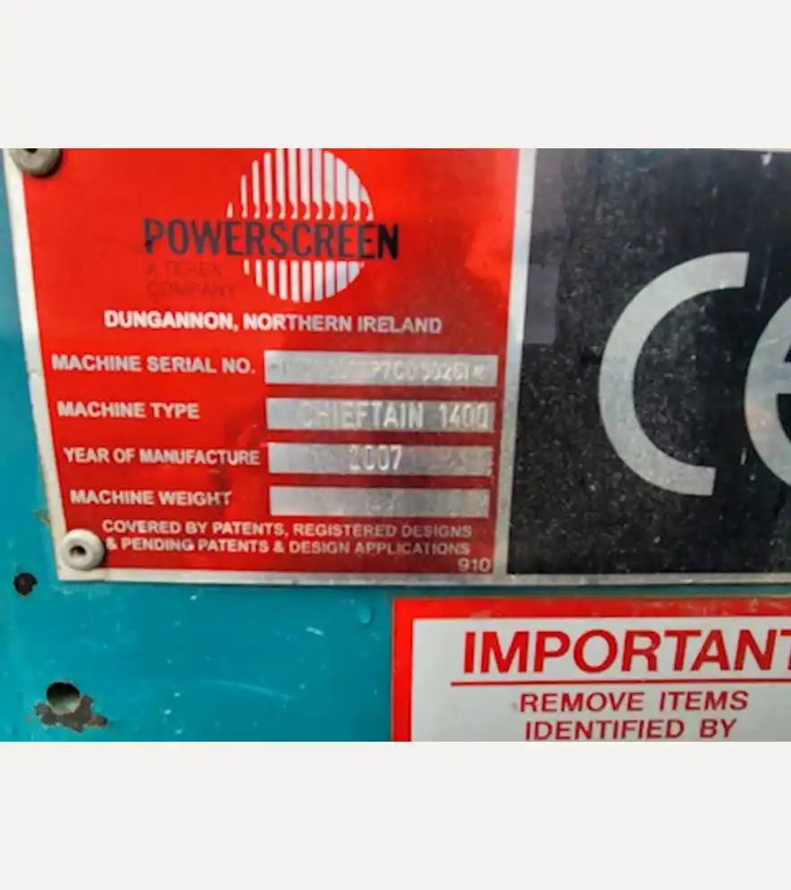 2007 Powerscreen Chieftain 1400 Screen Plant - Powerscreen Aggregate Equipment - powerscreen-aggregate-equipment-chieftain-1400-screen-plant-7b27841d-2.jpg